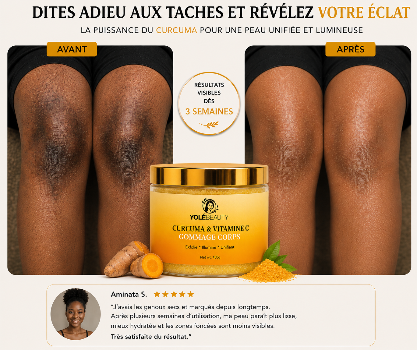Gommage corps au Curcuma Vitamine C