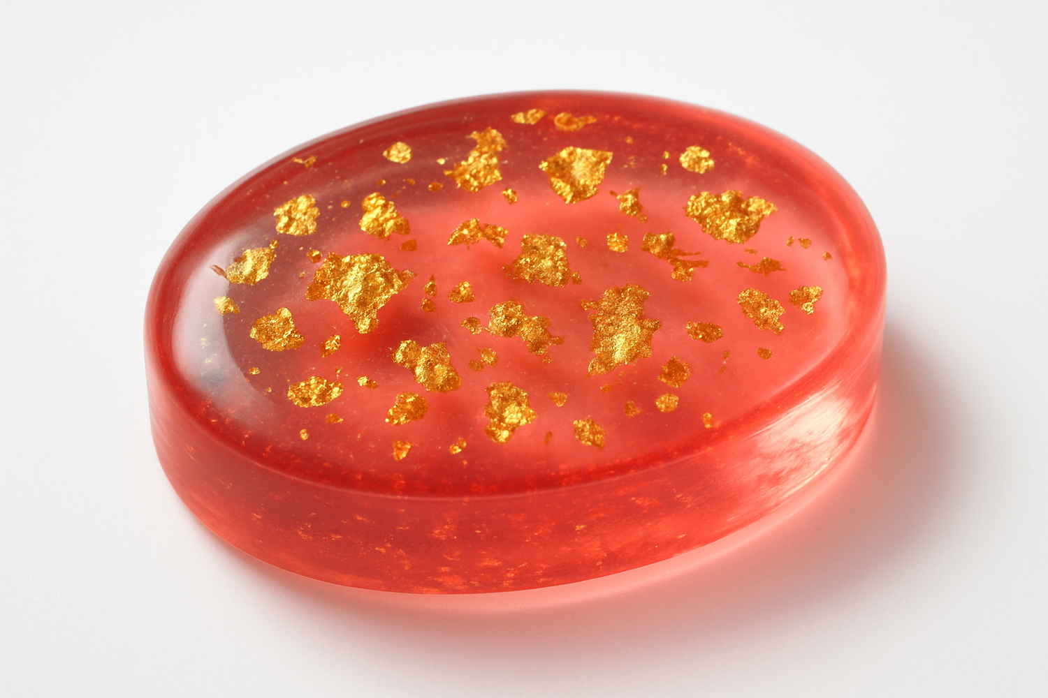 je veux un savon rose rouge tranparent avec des fragement  d&